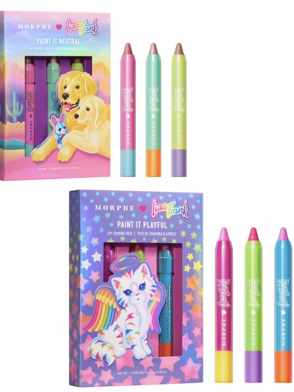 NWT! Set of 2 Lisa Frank Morphe Lip Crayon Trio